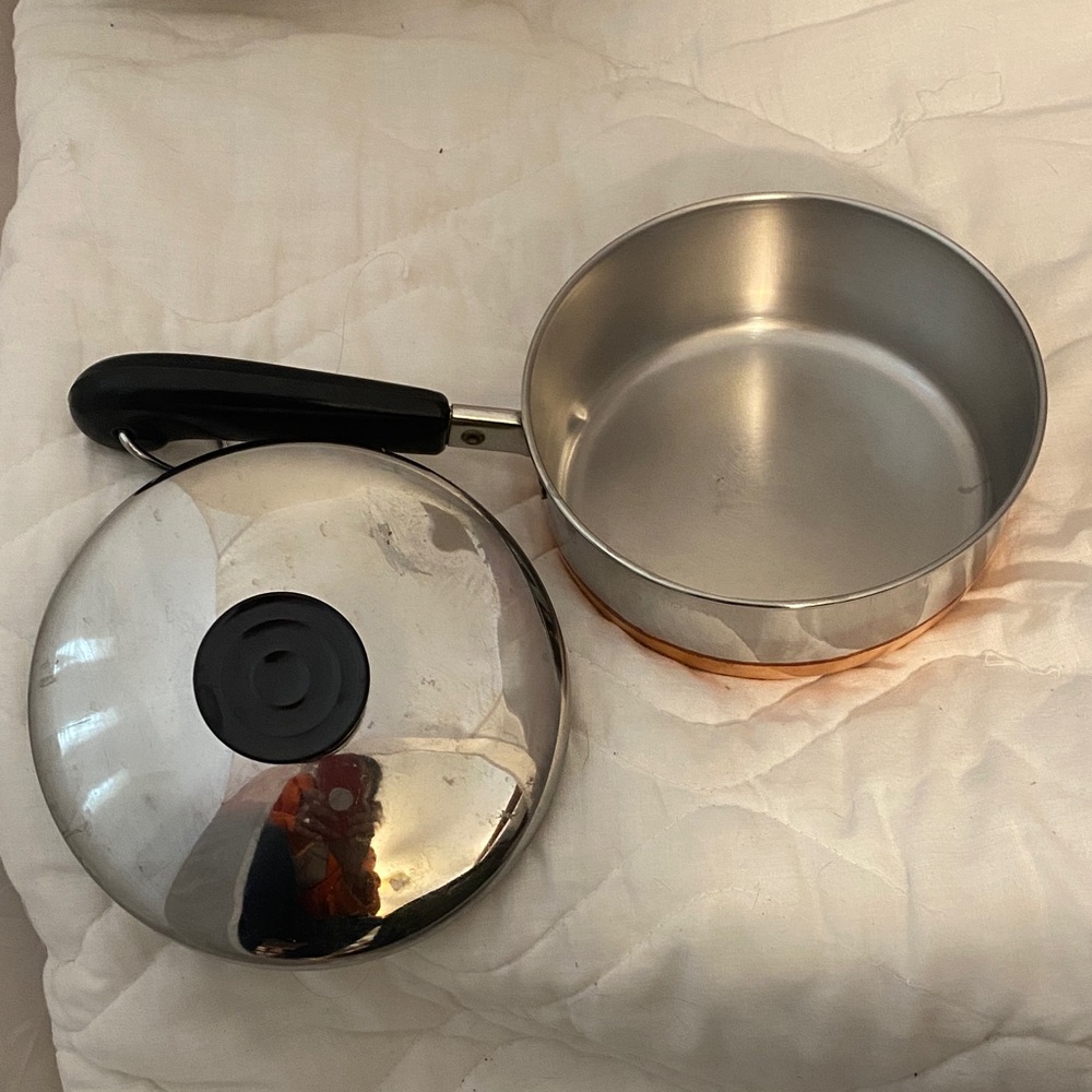 Revere ware 1801 3/4 Qt Stainless Steel Saucepan with Black Handle 94 b - Picture 2 of 3
